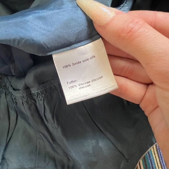 akris punto chevron silk summer dress size small 6 - Picture 9 of 9